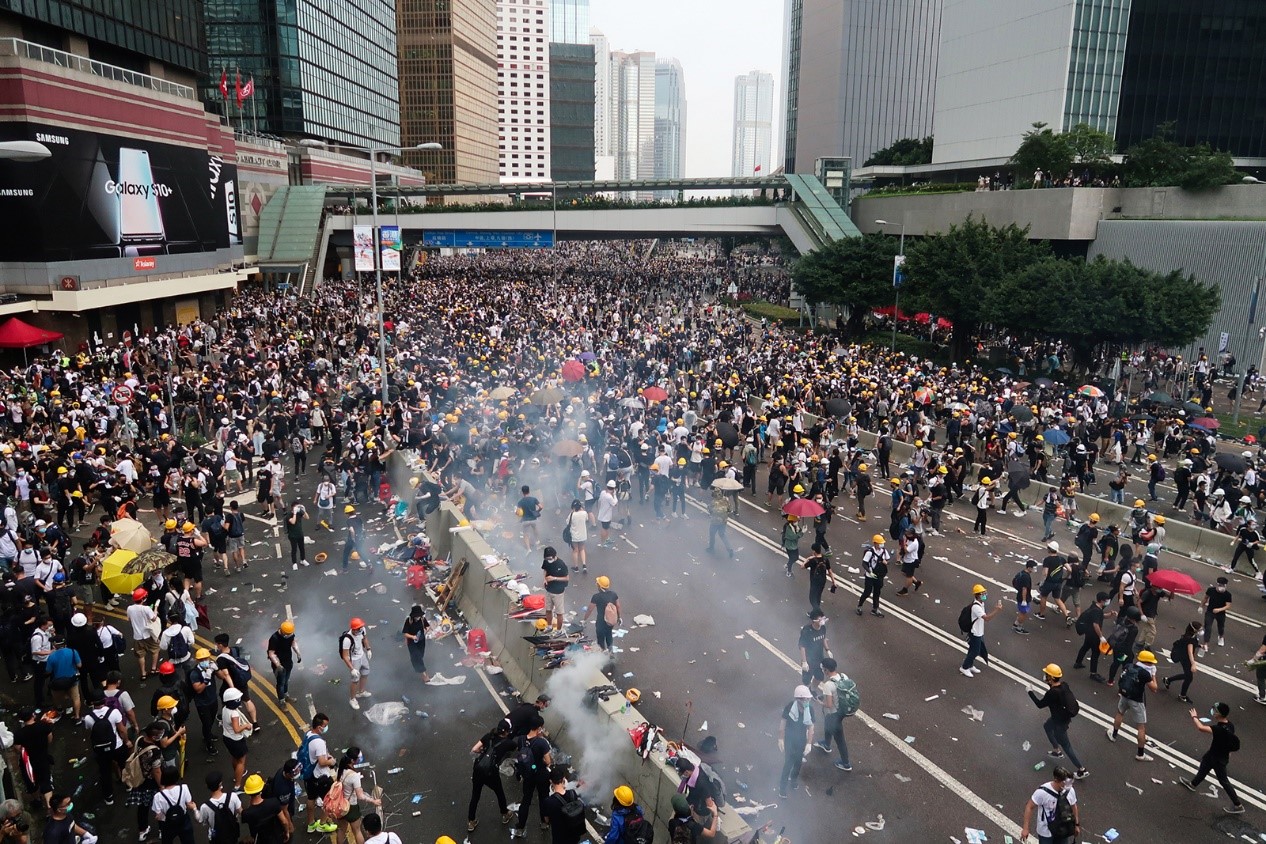 Protesters encircling the Legislative Council on June 12th were met with tear gases